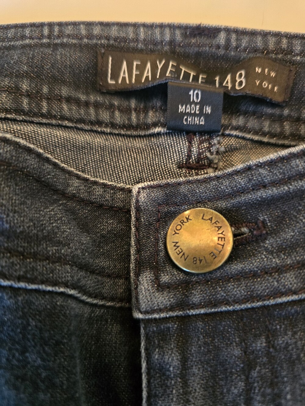 Lafayette 148 New York Dark Blue Flare Jeans - Picture 4 of 5